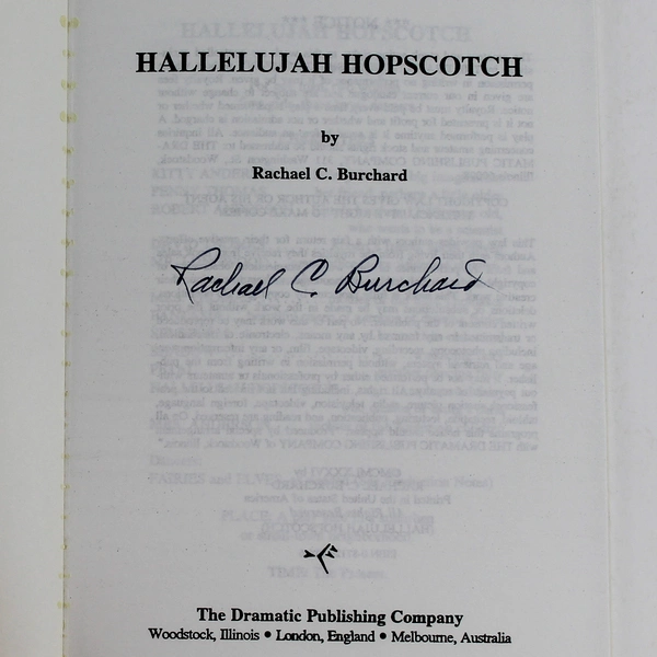 Hallelujah Hopscotch by Rachael C. Burchard Signed 1986 PB Good Condition