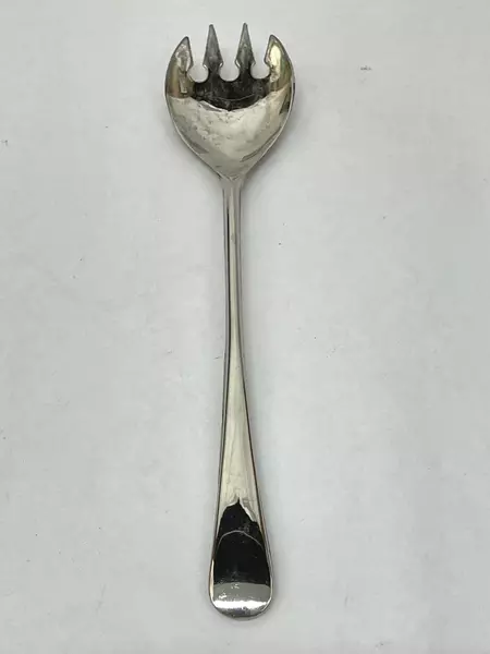 Lot of 2 Vintage Silverplated Salad Serving Utensils Made in Italy Tarnished