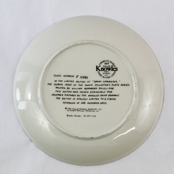 Knowles Annie Collector's Plate Daddy Warbucks Bradex No 84K415.2
