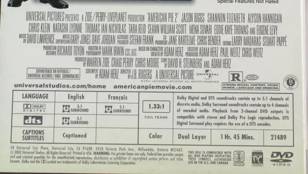 American Pie 2 DVD 2002 Collector's Edition Comedy Pre-Owned As-Is