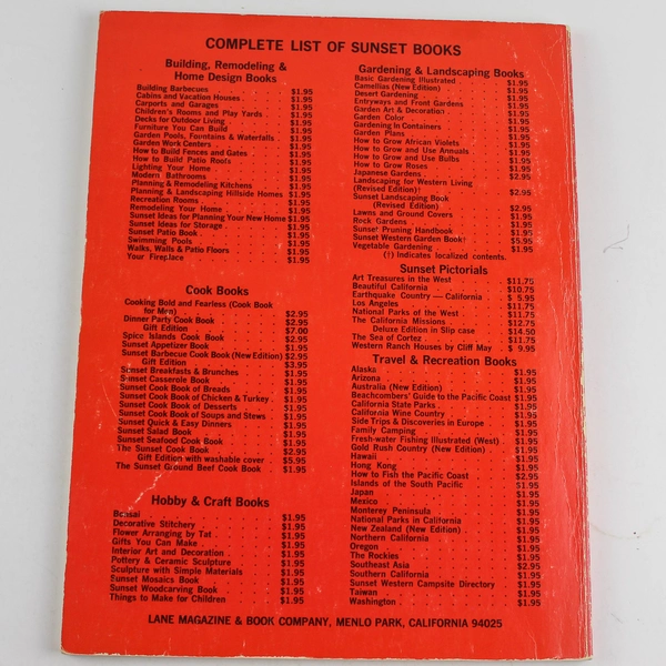 Sunset Salad Book Revised Edition 1969 Cookbook - Good Pre-Owned Condition