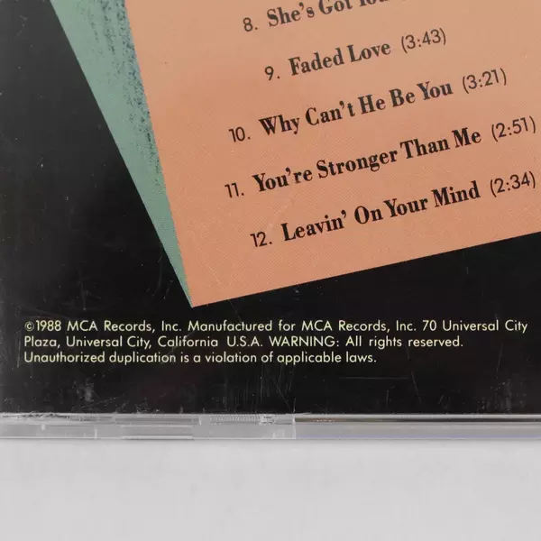 Patsy Cline 12 Greatest Hits CD BMG 1988 Country Music MCAD-12