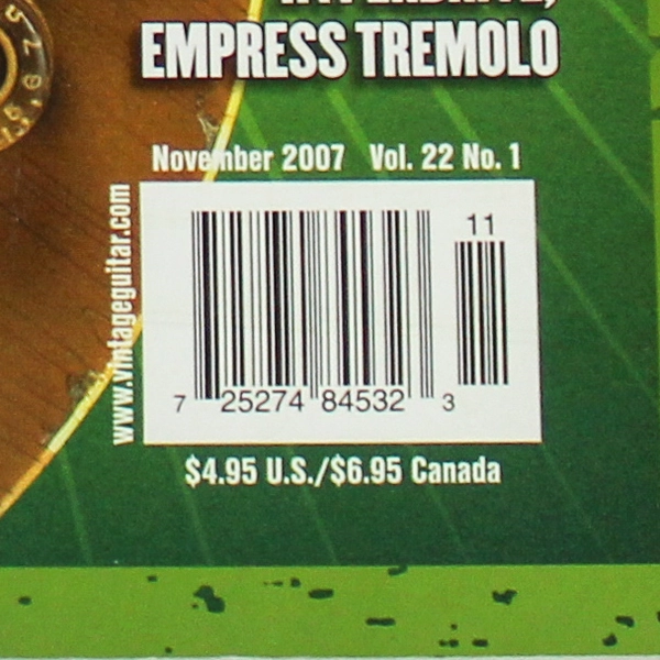 Vintage Guitar Magazine Nov 2007 Vol 22 No 1 PRS Guitars Pre-Owned