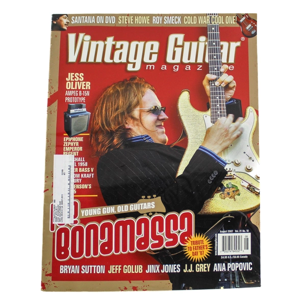 Vintage Guitar Magazine Aug 2007 Joe Bonamassa - Good Condition