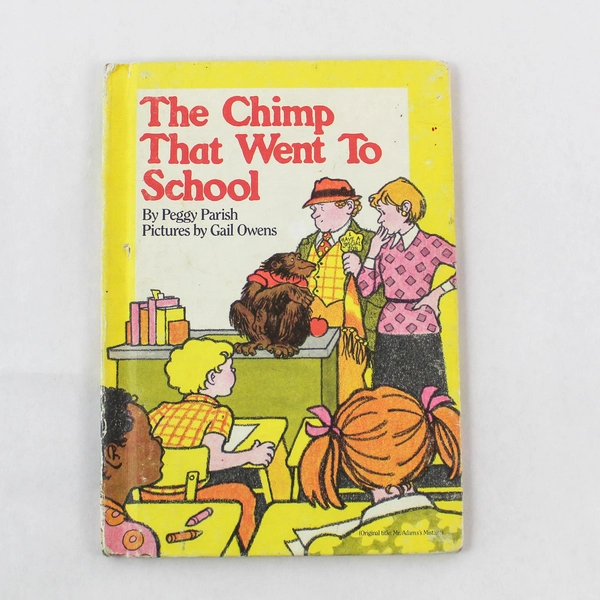 Vintage The Chimp That Went To School by Peggy Parish Hardcover Book 1982