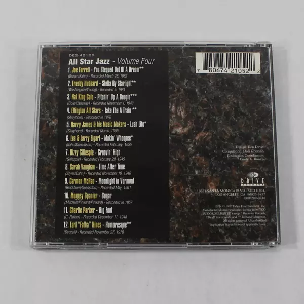 All Star Jazz Volume 4 CD 1995 Drive Entertainment Compilation Good Condition