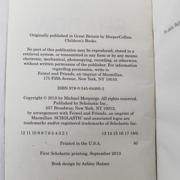 Shadow by Michael Morpurgo Scholastic Paperback Book Pre-Owned Condition