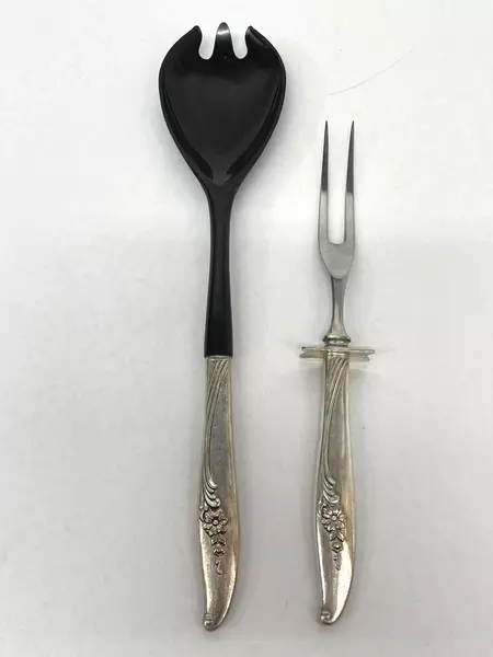 Lot of 2 Nobility Plate Magic Moments Silver Serving Fork & Spoon Utensils