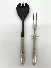 Lot of 2 Nobility Plate Magic Moments Silver Serving Fork & Spoon Utensils