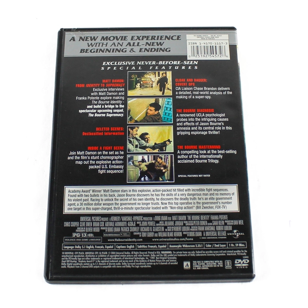 The Bourne Identity DVD Extended Edition Matt Damon Pre-owned 2004 Universal