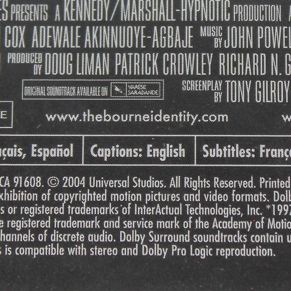 The Bourne Identity DVD Extended Edition Matt Damon Pre-owned 2004 Universal