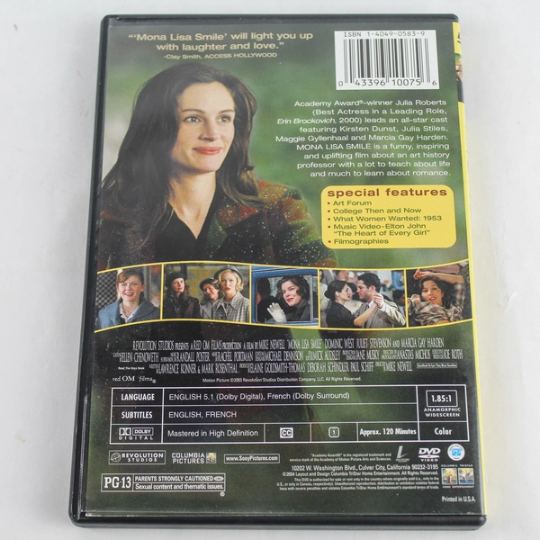 Mona Lisa Smile DVD 2004 Julia Roberts Drama Romance Good Condition