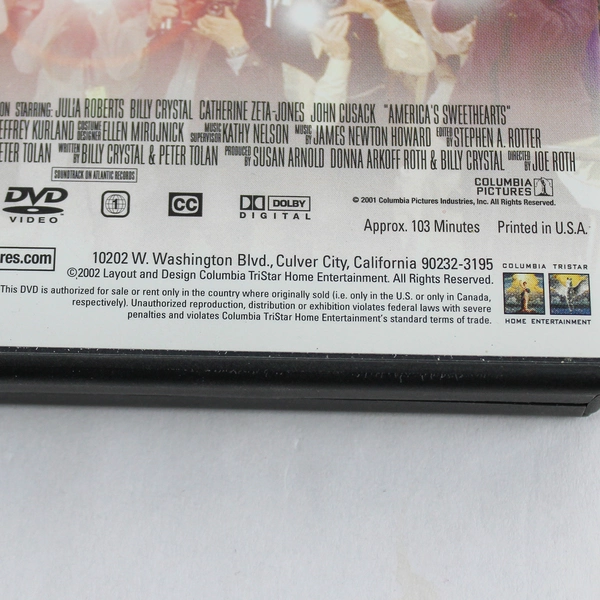 America's Sweethearts DVD Julia Roberts Billy Crystal Romantic Comedy Pre-Owned