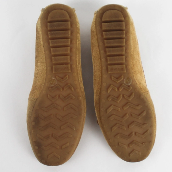 Alex Marie Women's Brown Leather Moccasins Slippers Size 6.5 Kiltie Buckle