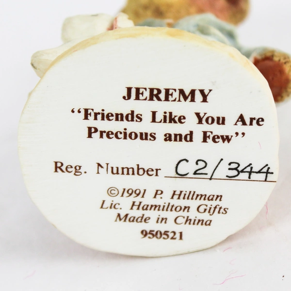 1991 Cherished Teddies Jeremy Figurine "Friends Like You Are Precious and Few"