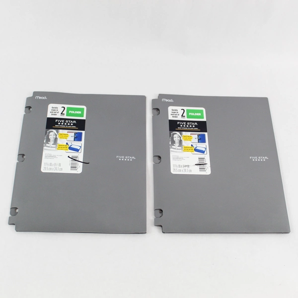 Lot of 2 Mead Five Star X-597 Gray 2-Pocket Folders for School Supplies