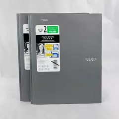 Lot of 2 Mead Five Star X-633 2 Pocket & Prong Folders School Gray Stay Put Tabs
