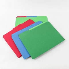 Lot of 12 Multi-Color Tab File Folders - Red, Blue, Green - Office Supplies