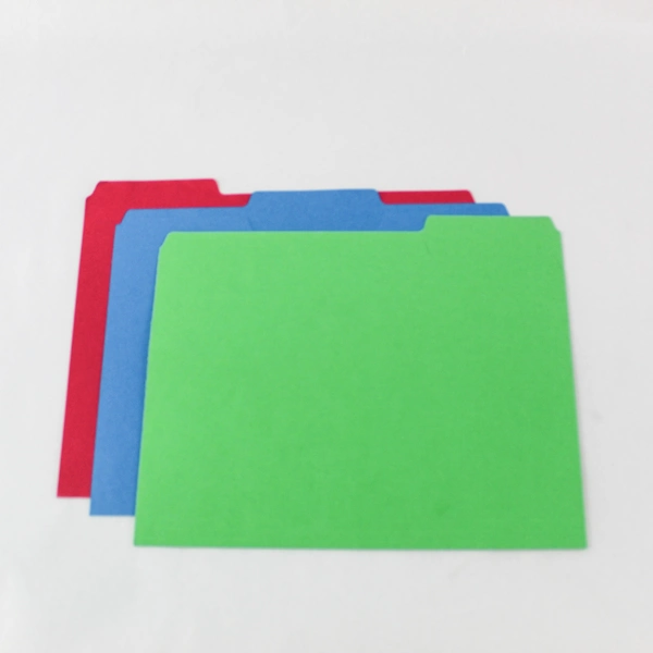 Lot of 12 Multi-Color Tab File Folders - Red, Blue, Green - Office Supplies