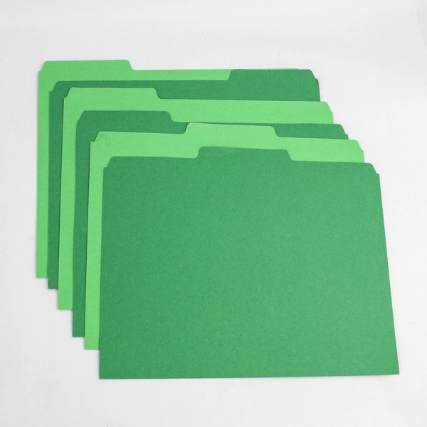 Lot of 12 Multi-Color Tab File Folders - Red, Blue, Green - Office Supplies