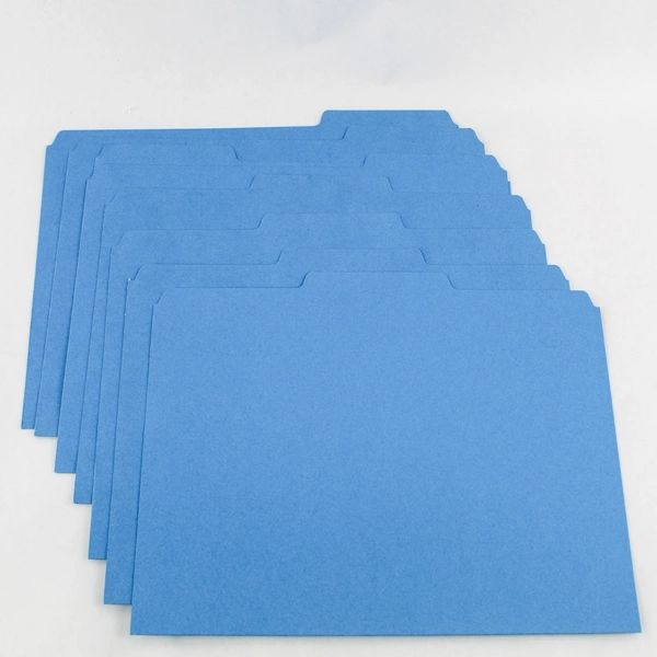 Lot of 12 Multi-Color Tab File Folders - Red, Blue, Green - Office Supplies