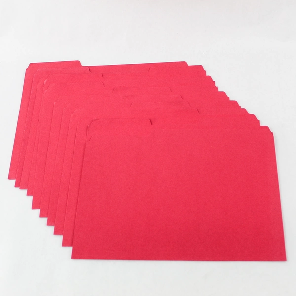 Lot of 12 Multi-Color Tab File Folders - Red, Blue, Green - Office Supplies