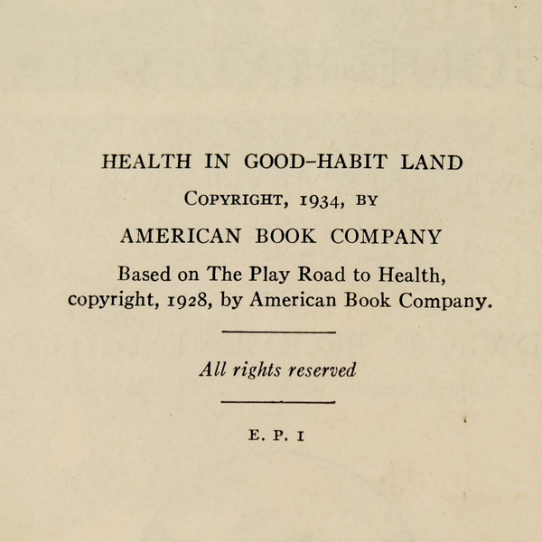 Newmayer & Broome's Health in Good-Habit Land 1934 HC Book - Pre-Owned