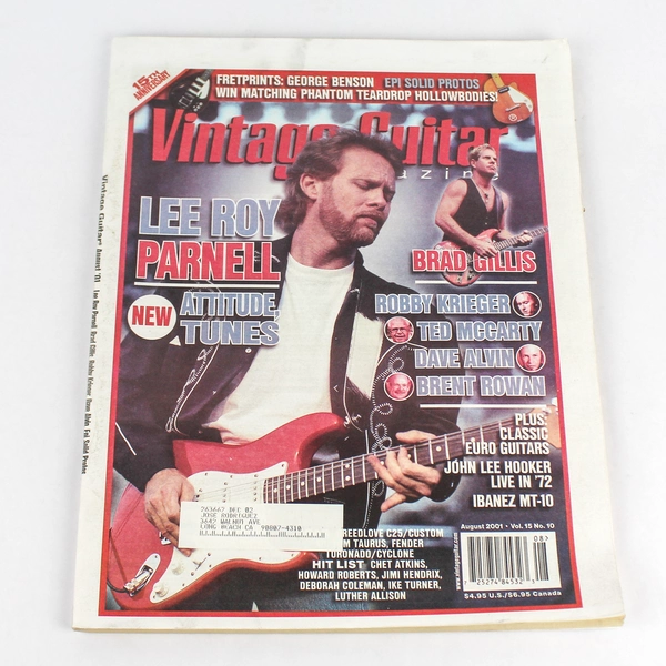 Vintage Guitar Magazine Aug 2001 Vol 15 No 10 Lee Roy Parnell Good Condition