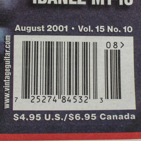 Vintage Guitar Magazine Aug 2001 Vol 15 No 10 Lee Roy Parnell Good Condition