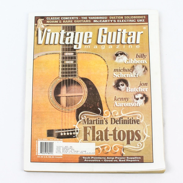 Vintage Guitar Magazine April 2000 Vol 14 No 06 Martin Flat-tops Good Cond