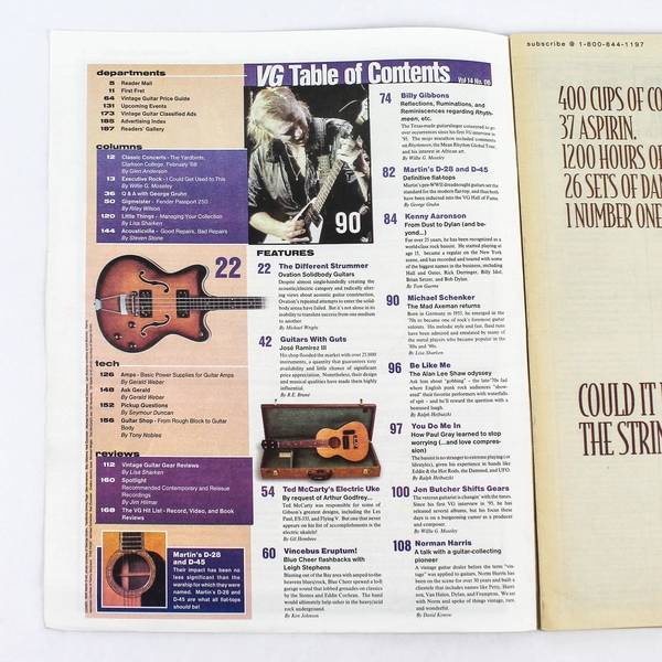 Vintage Guitar Magazine April 2000 Vol 14 No 06 Martin Flat-tops Good Cond
