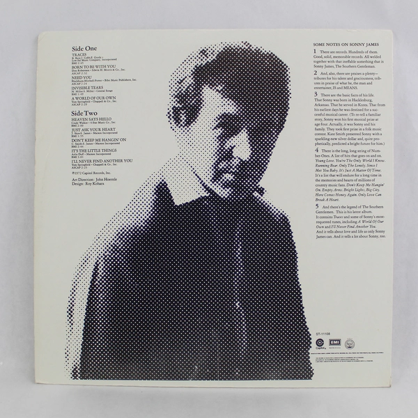 Sonny James Traces Vinyl Record 1972 33 RPM Capitol Southern Gentleman