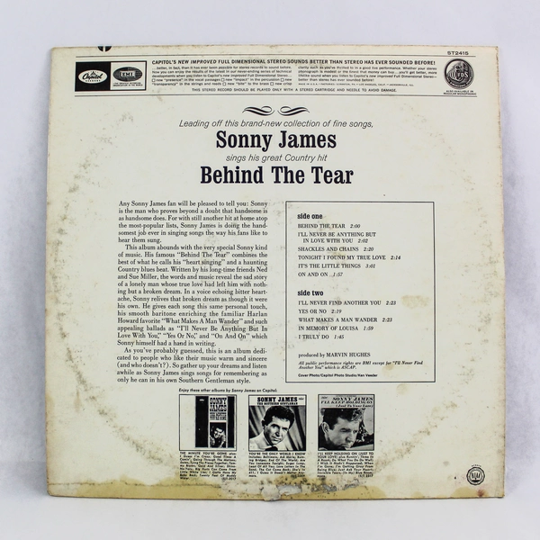 Sonny James Behind The Tear Vinyl Record 1965 33 RPM Capitol - Good Condition