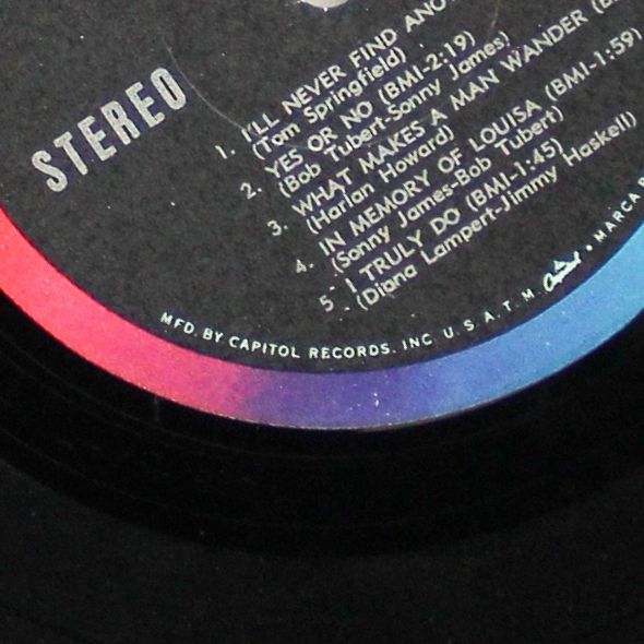 Sonny James Behind The Tear Vinyl Record 1965 33 RPM Capitol - Good Condition