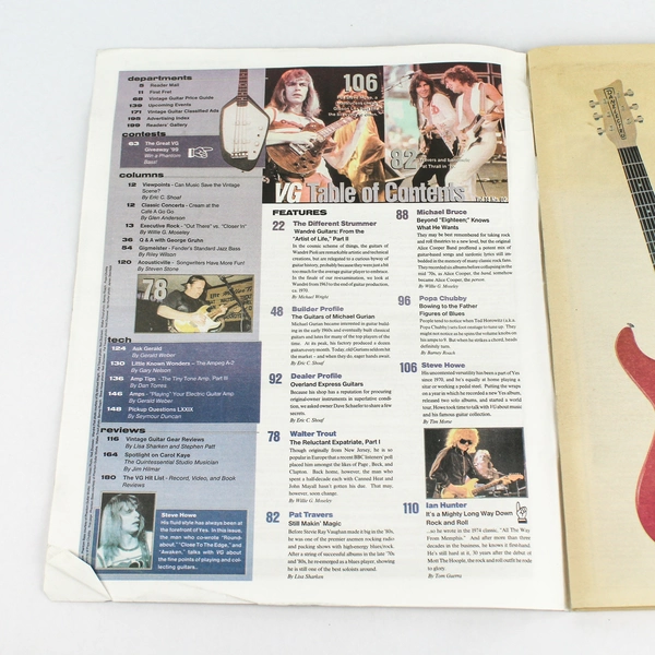 Vintage Guitar Magazine Steve Howe Dec 1999 Vol 14 No 2 Pre-Owned