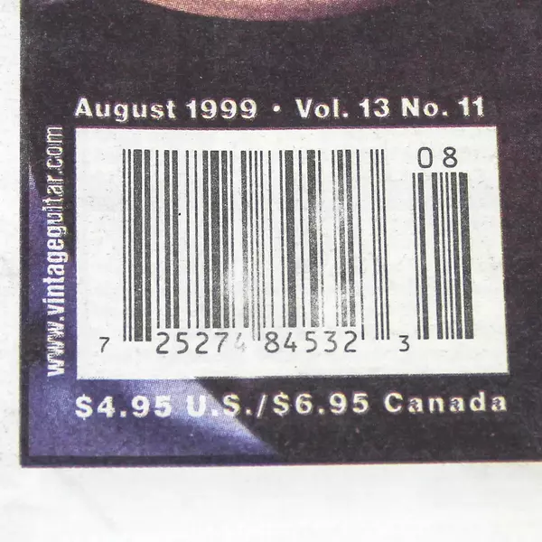 Vintage Guitar Magazine Aug 1999 Vol 13 No 11 Roy Buchanan - Pre-Owned