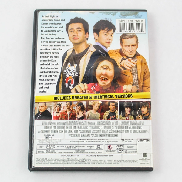 Harold & Kumar Escape from Guantanamo Bay DVD 2008 Unrated Edition