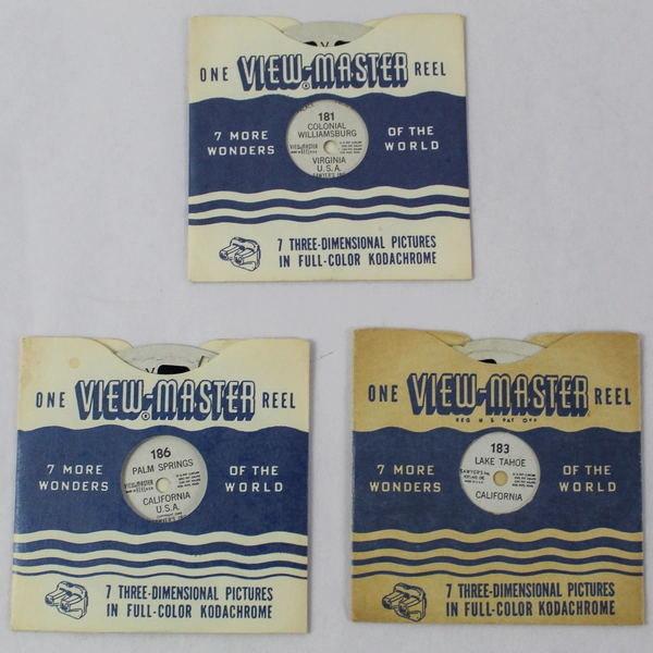 Lot of 3 Vintage ViewMasters 181 183 186 Virginia California Lake Tahoe