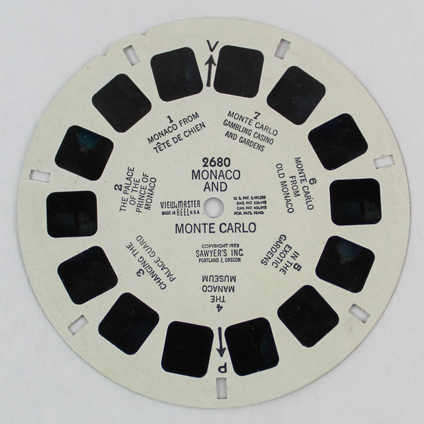 Vintage 1953 Sawyer's ViewMaster Reel 2680 Monaco Monte Carlo World Wonders