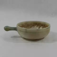 Vintage Glasbake Ovenware White Milk Teal Brown Glass Soup Bowl 14 oz J 2057 25