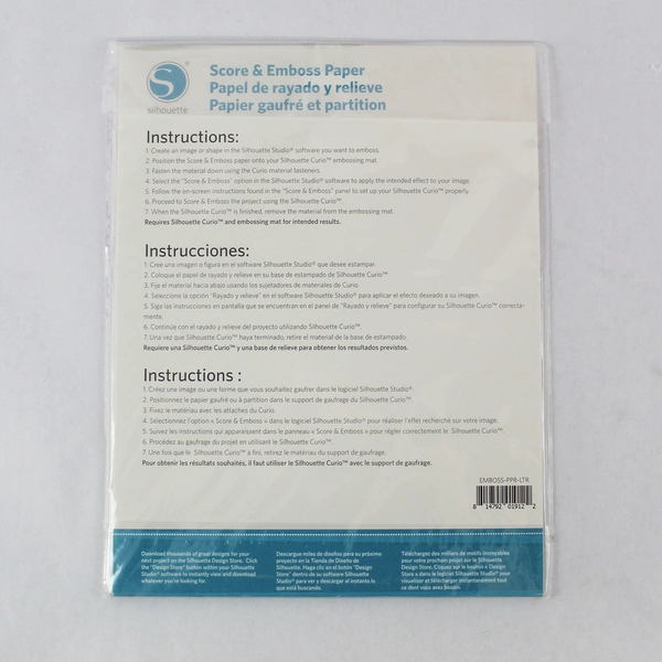 Lot of 10 Silhouette Score & Emboss Paper Sheets 11"x8.5" - Sealed