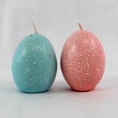 Set of 2 Vintage Blue & Pink Easter Egg Candles - Midwest Importers