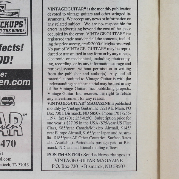 Vintage Guitar Magazine July 2000 Vol 14 No 09 Experience Music Project