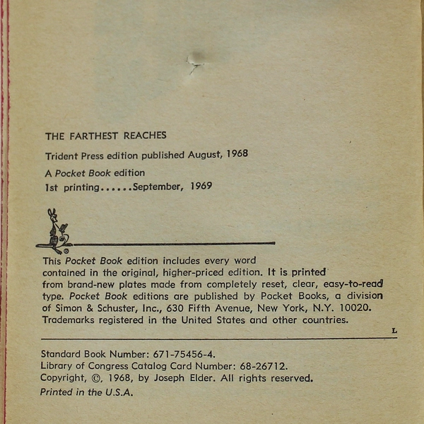 Lot of 12 The Farthest Reaches Science Fiction Stories Joseph Elder 1969