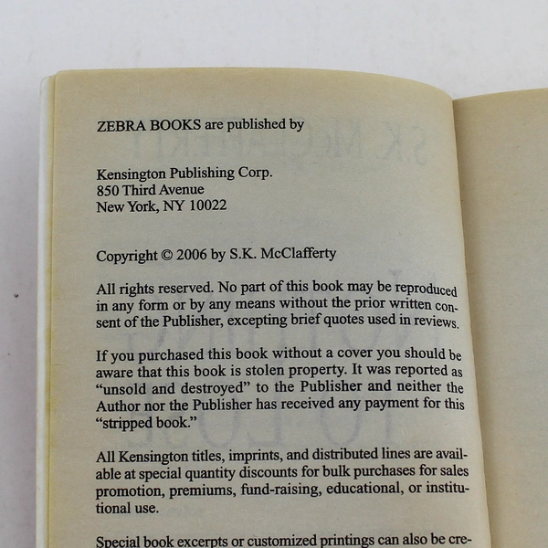 Nothing To Lose by S.K. McClafferty Zebra Romantic Suspense Paperback