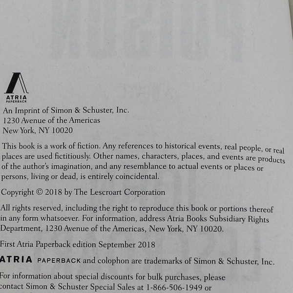 John Lescroart Poison Paperback Novel 2018 Atria Good Pre-Owned Condition