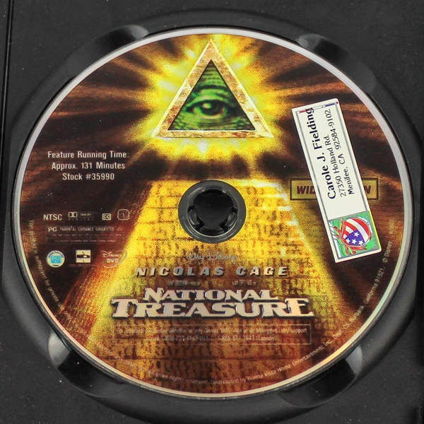 National Treasure DVD 2005 Widescreen Nicolas Cage - Pre-Owned, As-Is