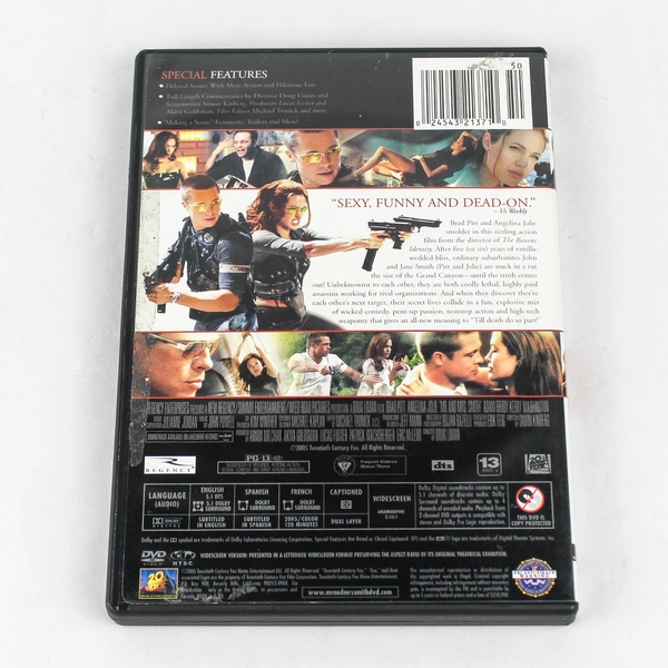 Mr. & Mrs. Smith DVD Brad Pitt Angelina Jolie Widescreen Pre-Owned As-Is