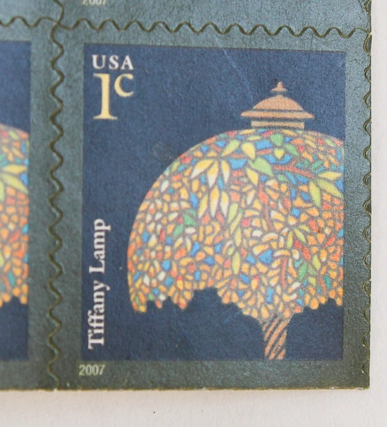 Lot of 50 Scott 1C Tiffany Lamp Postage Stamps 2007 Unused Very Fine