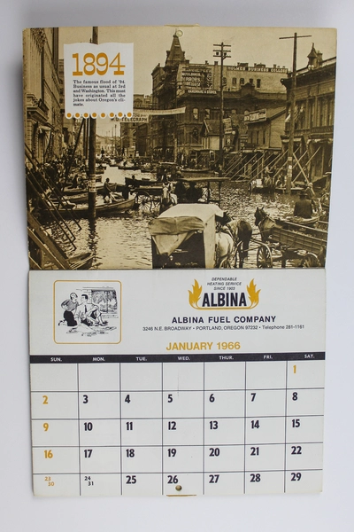 Vintage 1966 Albina Fuel Co Illustrated Calendar Book - Good Condition